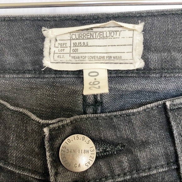 Current/Elliott The Stiletto Black Tattered Jean - Picture 8 of 10